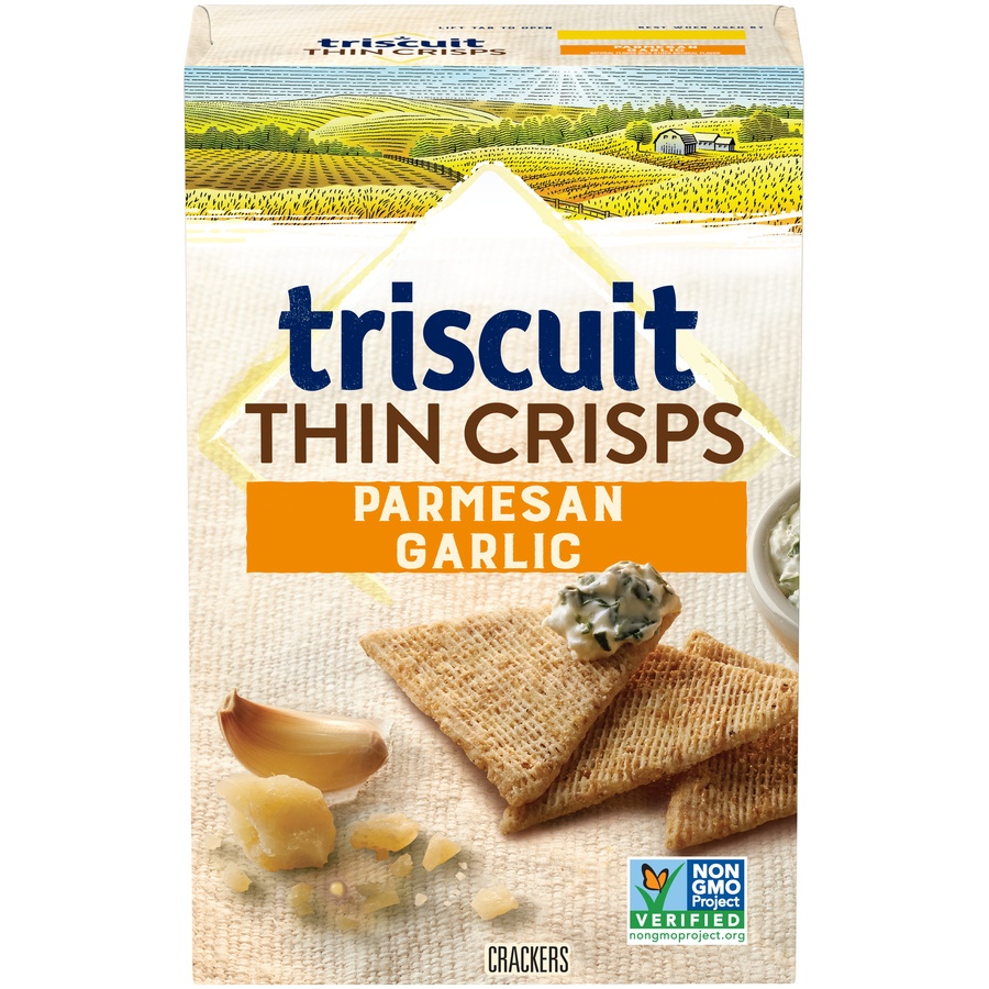 slide 8 of 8, Triscuit Thin Crisps Parmesan Garlic Whole Grain Wheat Crackers, 7.1 oz, 7.1 oz