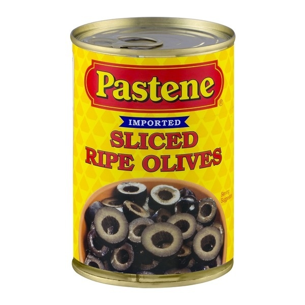 slide 1 of 1, Pastene Olives, Sliced Ripe, 6 oz