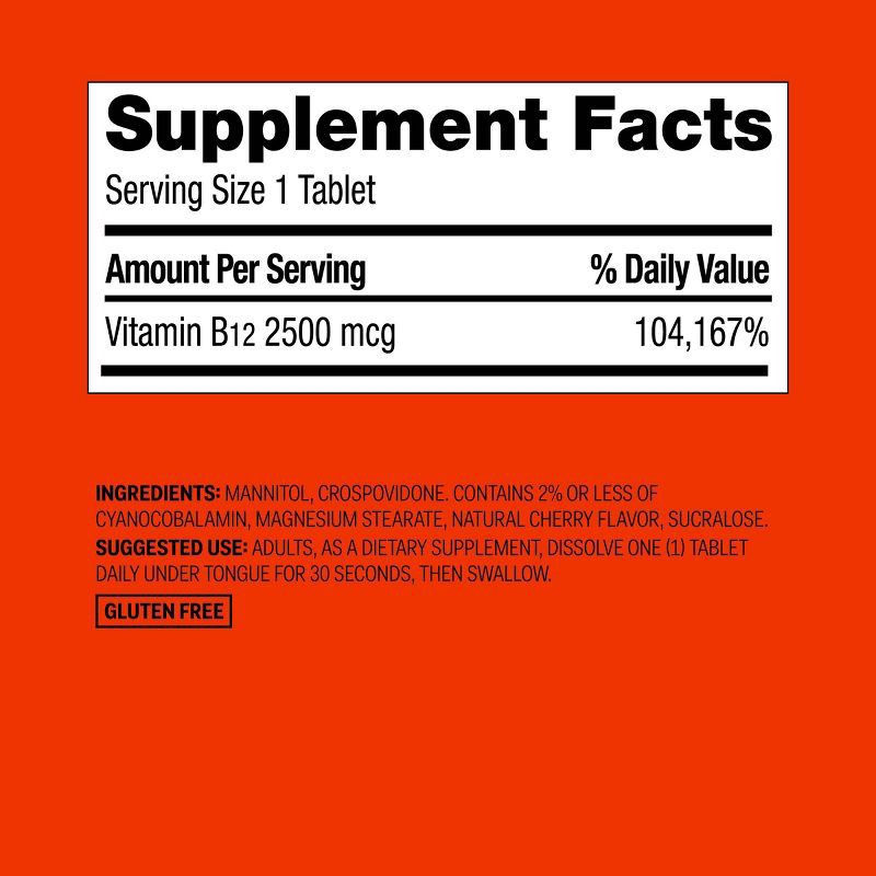 slide 5 of 5, Vitamin B12 Quick Dissolve Tablets - Cherry Flavor - 60ct - up&up™, 60 ct