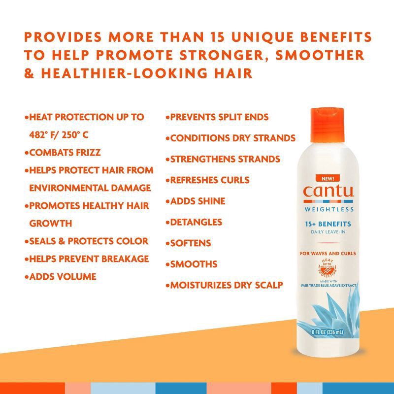 slide 6 of 6, Cantu Weightless Daily Leave-In 8 fl oz, 8 fl oz