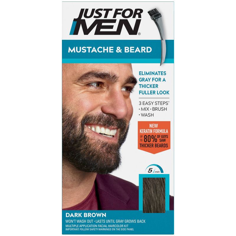 slide 1 of 6, Just For Men Mustache & Beard Dark Brown M-46, 1 ct