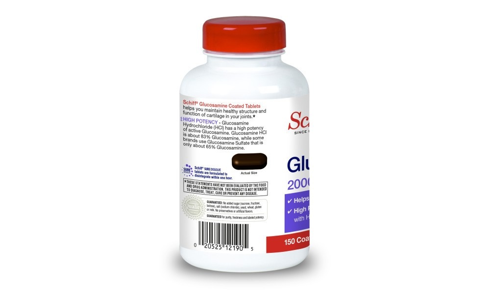 slide 2 of 3, Schiff Glucosamine with Hyaluronic Acid Joint Dietary Supplement, 150 ct