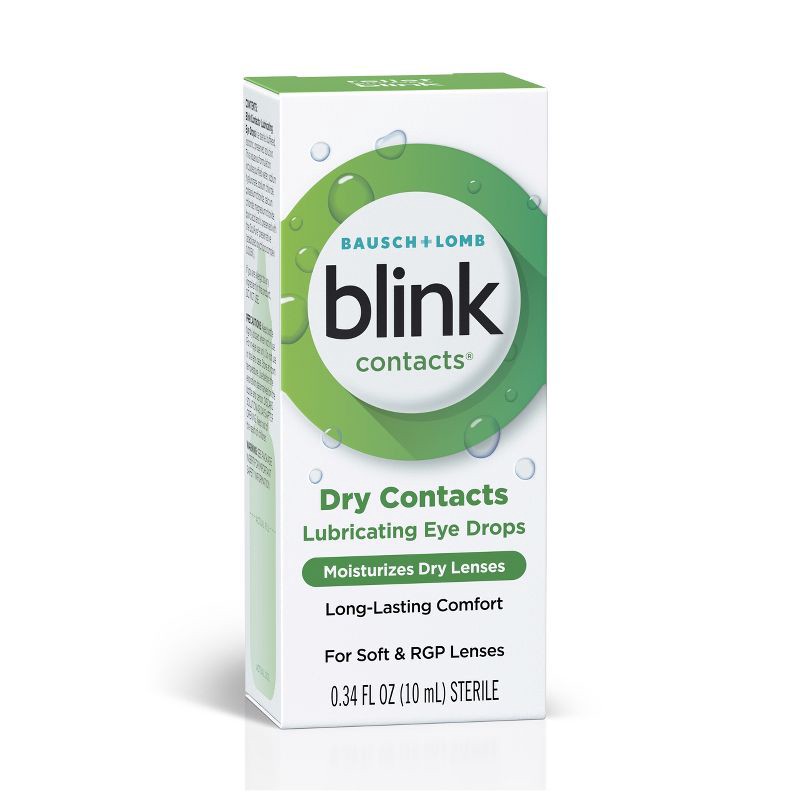 slide 2 of 8, Blink Contact Eye Drops for Dry Lenses - 0.34 fl oz, 0.34 fl oz