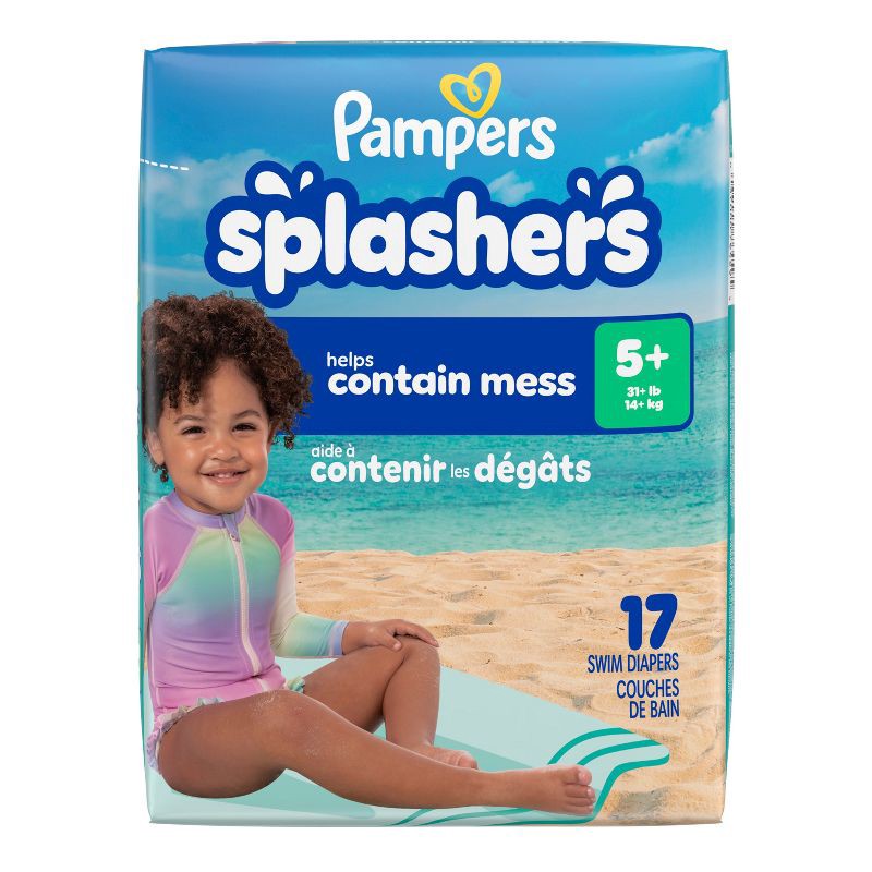 slide 2 of 14, Pampers Splashers Disposable Swim Pants Jumbo Pack - L - 17ct, 17 ct