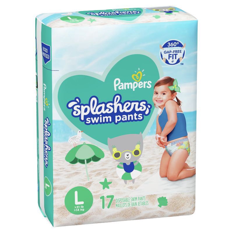 slide 9 of 11, Pampers Splashers Disposable Swim Pants Jumbo Pack - L - 17ct, 17 ct