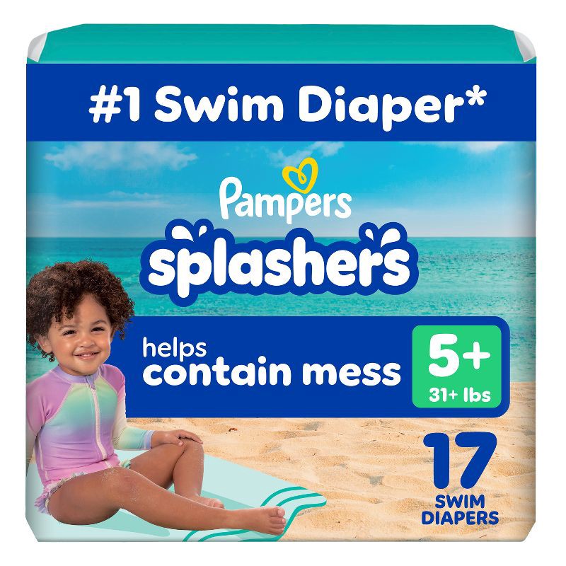 slide 1 of 14, Pampers Splashers Disposable Swim Pants Jumbo Pack - L - 17ct, 17 ct