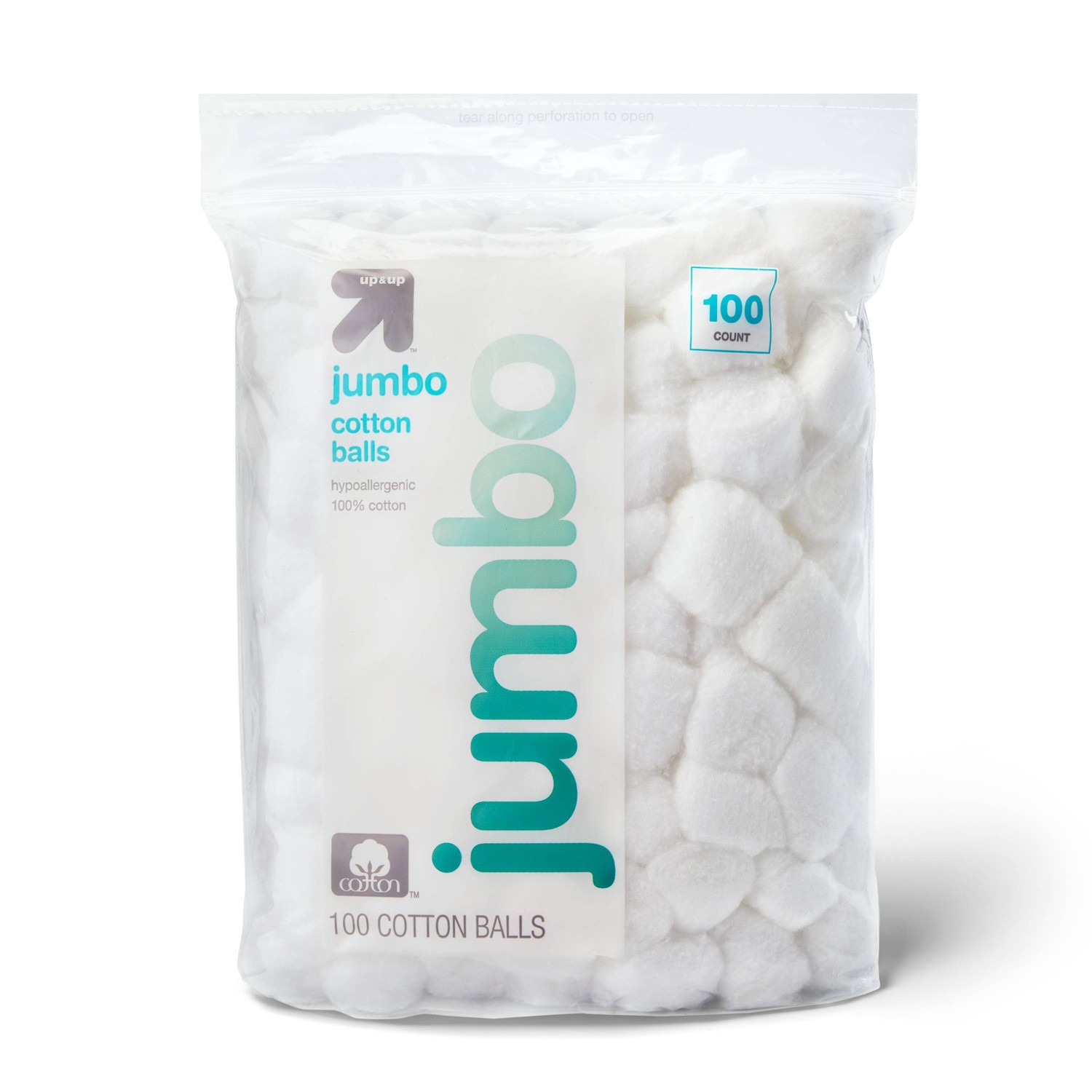 slide 1 of 1, Jumbo Cotton Balls - 100ct - up & up, 100 ct