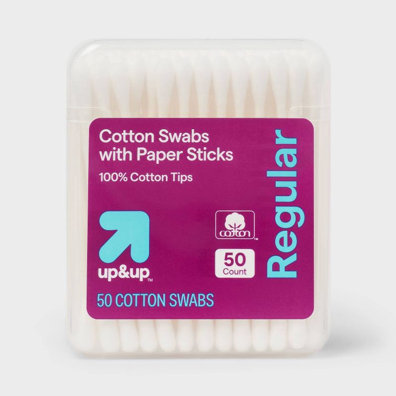 slide 1 of 4, Cotton Swabs Paper Sticks - 50ct - up&up™, 50 ct
