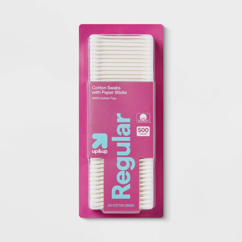 slide 1 of 4, Regular Cotton Swabs Paper Sticks - 500ct - up&up™, 500 ct
