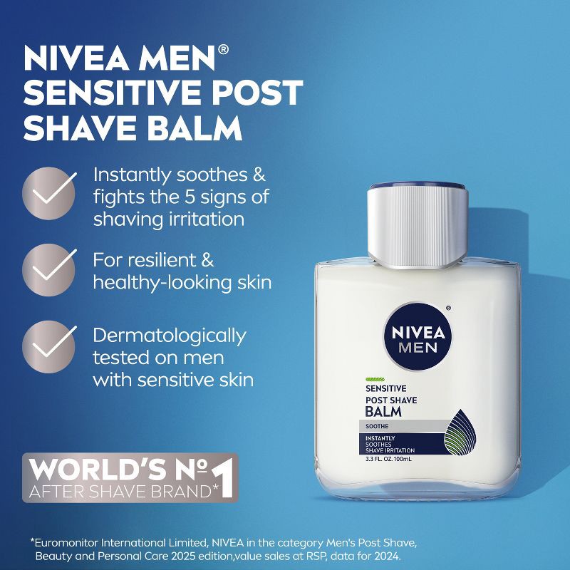 slide 4 of 12, NIVEA Men Soothing Post Shave Balm for Sensitive Skin - 3.3 fl oz, 3.3 fl oz