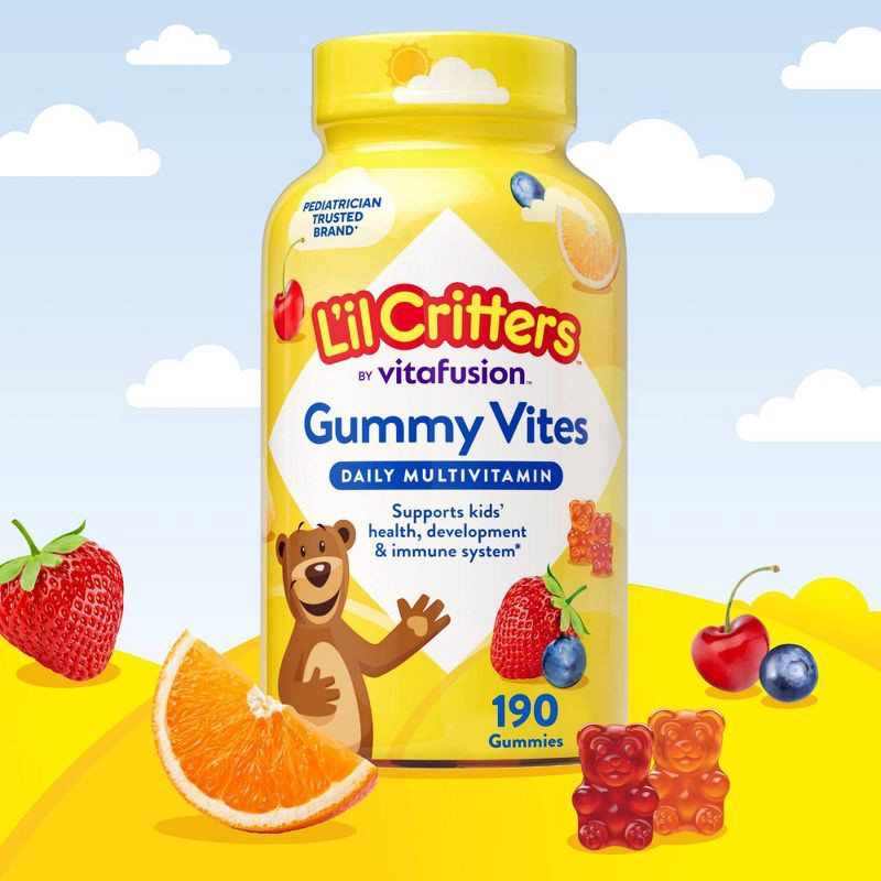 slide 2 of 10, L'il Critters Gummy Vites Complete Kids Multivitamin Gummy - Strawberry, Orange & Cherry - 190ct, 190 ct