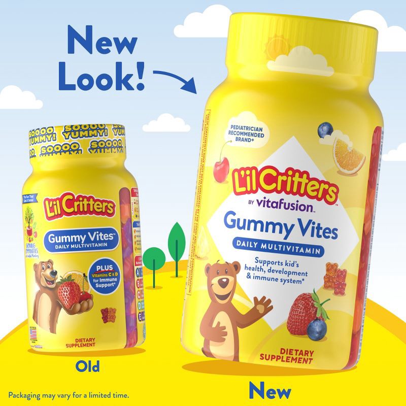 slide 3 of 10, L'il Critters Gummy Vites Complete Kids Multivitamin Gummy - Strawberry, Orange & Cherry - 190ct, 190 ct