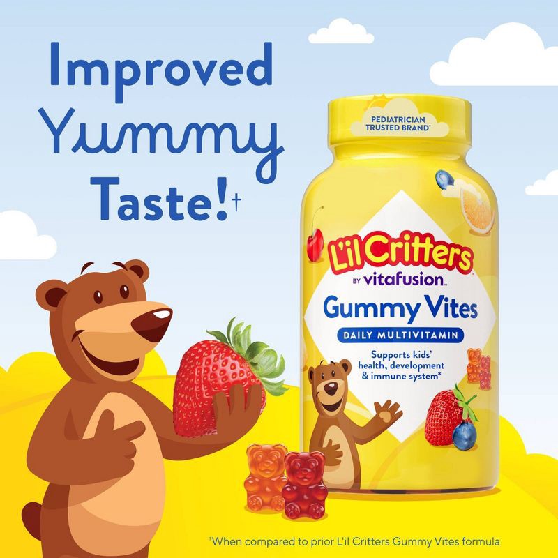 slide 9 of 10, L'il Critters Gummy Vites Complete Kids Multivitamin Gummy - Strawberry, Orange & Cherry - 190ct, 190 ct