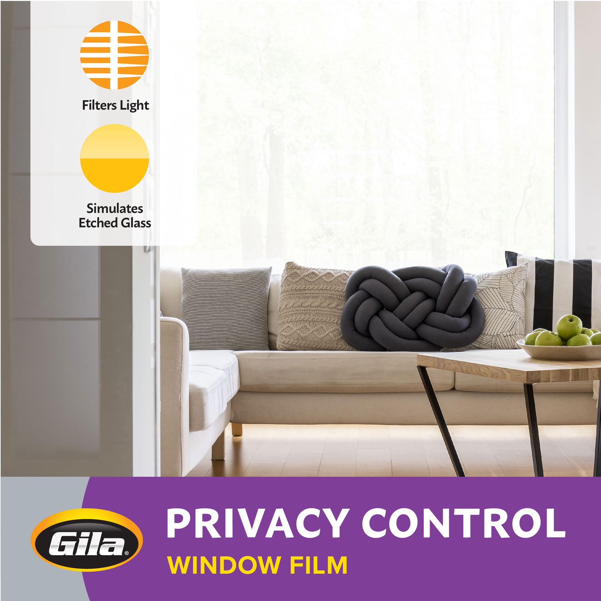 slide 2 of 6, GILA Frosted 48-in x 78-in Adhesive Privacy-control Window Film, 1 ct