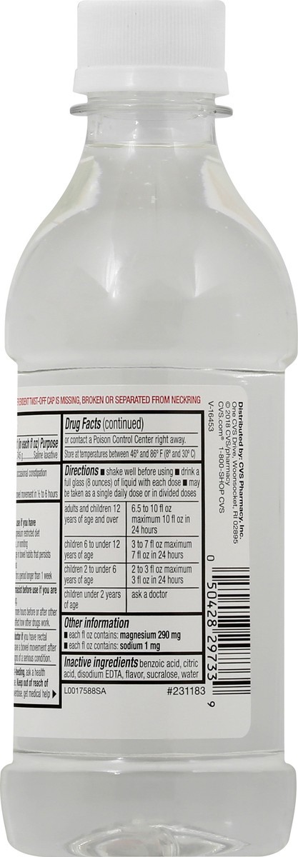 slide 7 of 9, CVS Health Magnesium Citrate Saline Laxative, Dye Free Cherry, 10 Oz, 10 oz