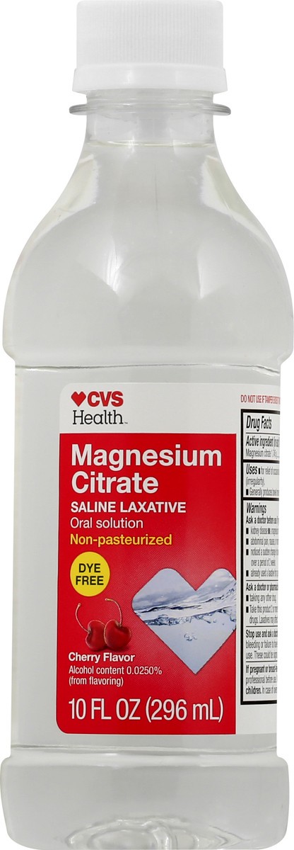 slide 8 of 9, CVS Health Magnesium Citrate Saline Laxative, Dye Free Cherry, 10 Oz, 10 oz