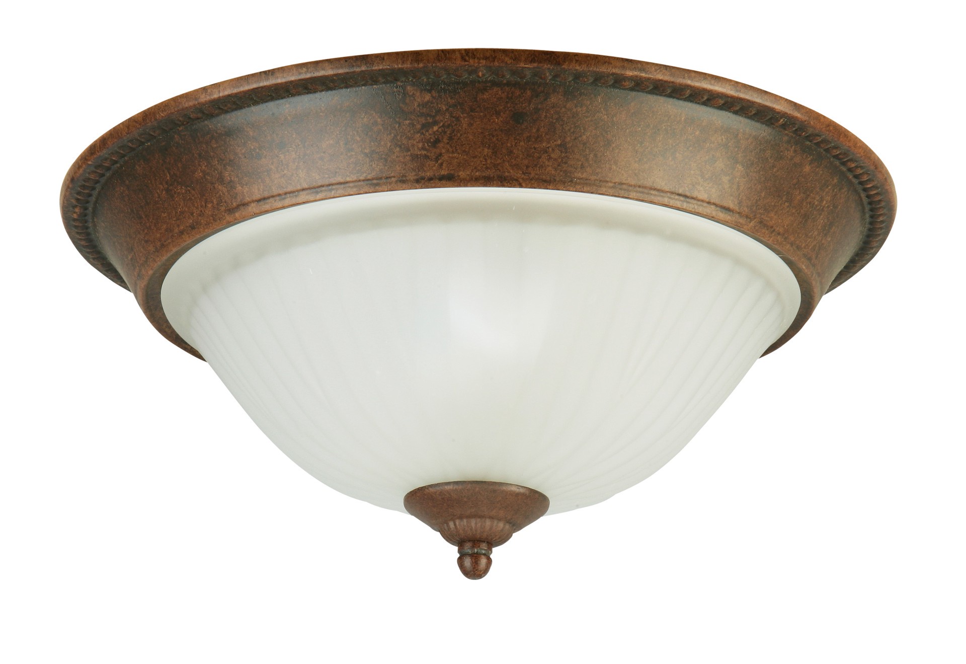 slide 3 of 6, allen + roth 2 -Light 13-in Antique Brown Flush Mount Light, 1 ct