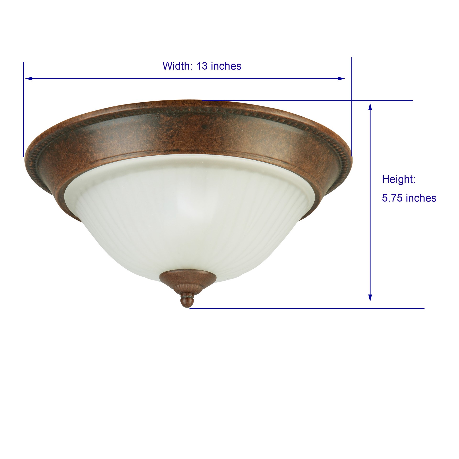 slide 5 of 6, allen + roth 2 -Light 13-in Antique Brown Flush Mount Light, 1 ct