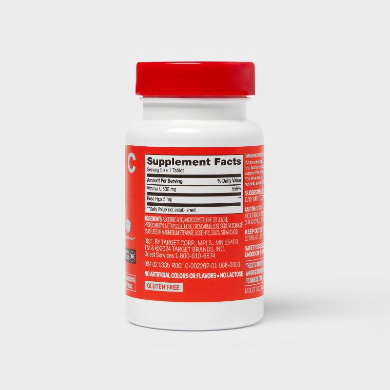 slide 3 of 5, Vitamin C 500mg with Rose Dietary Supplement Tablets - 100ct - up&up™, 100 ct; 500 mg