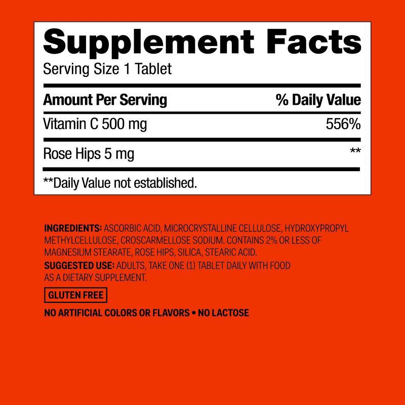 slide 5 of 5, Vitamin C 500mg with Rose Dietary Supplement Tablets - 100ct - up&up™, 100 ct; 500 mg