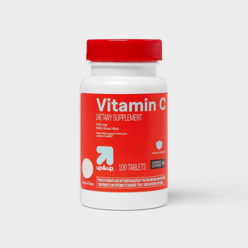slide 1 of 5, Vitamin C 500mg with Rose Dietary Supplement Tablets - 100ct - up&up™, 100 ct; 500 mg