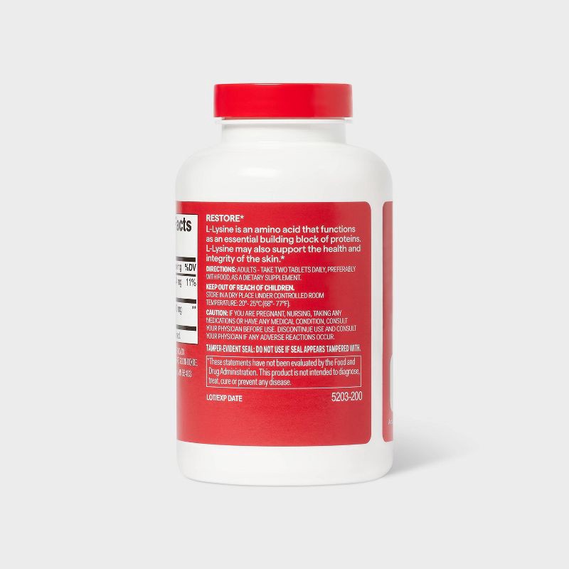 slide 4 of 5, L-lysine Dietary Supplement Tablets - 200ct - up&up™, 200 ct