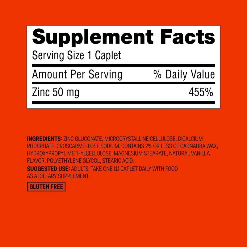 slide 5 of 5, Zinc Dietary Supplement Caplets - 200ct - up&up™, 200 ct
