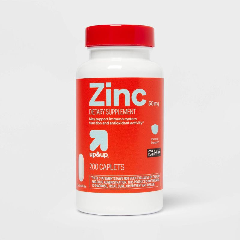 slide 1 of 5, Zinc Dietary Supplement Caplets - 200ct - up&up™, 200 ct