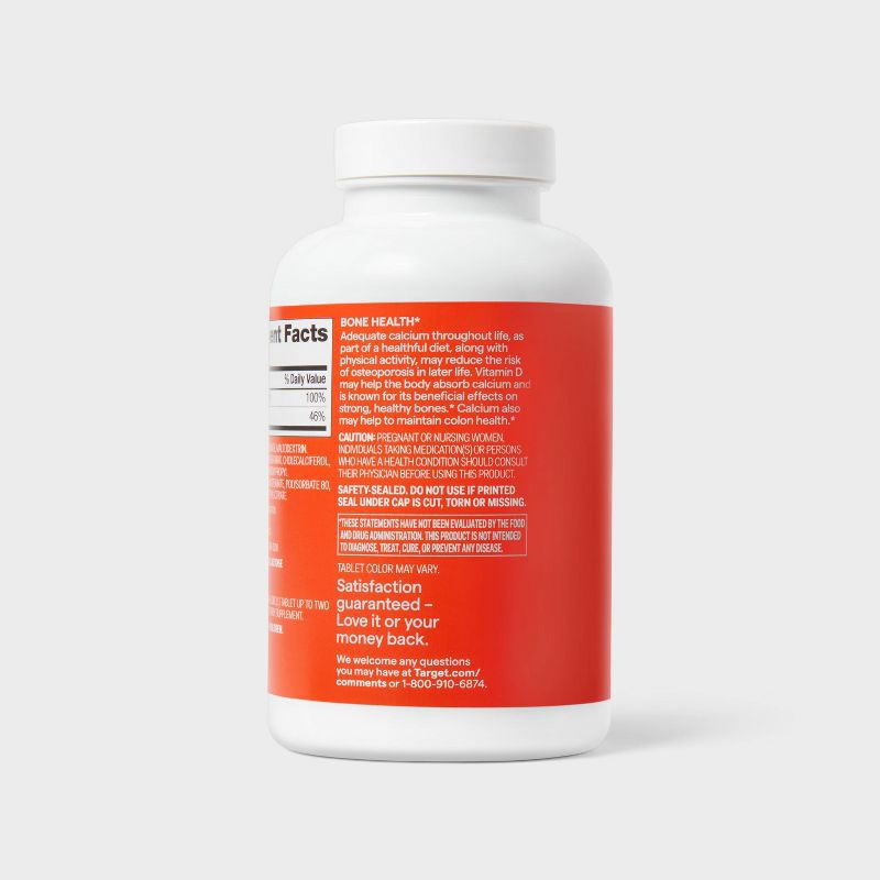 slide 4 of 5, Calcium & Vitamin D Dietary Supplement Coated Tablets - 250ct - up&up™, 250 ct