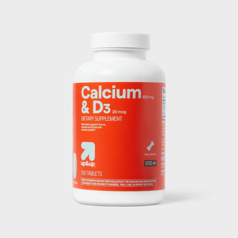 slide 1 of 5, Calcium & Vitamin D Dietary Supplement Coated Tablets - 250ct - up&up™, 250 ct