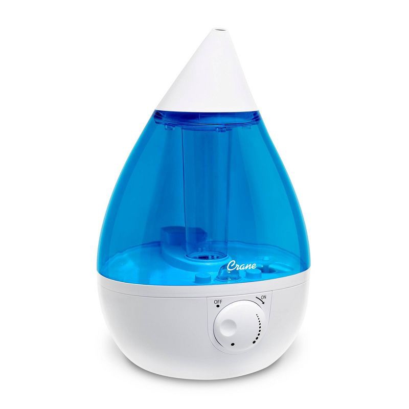 slide 1 of 10, Crane Drop Ultrasonic Cool Mist Humidifier - Blue/White - 1gal, 1 gal