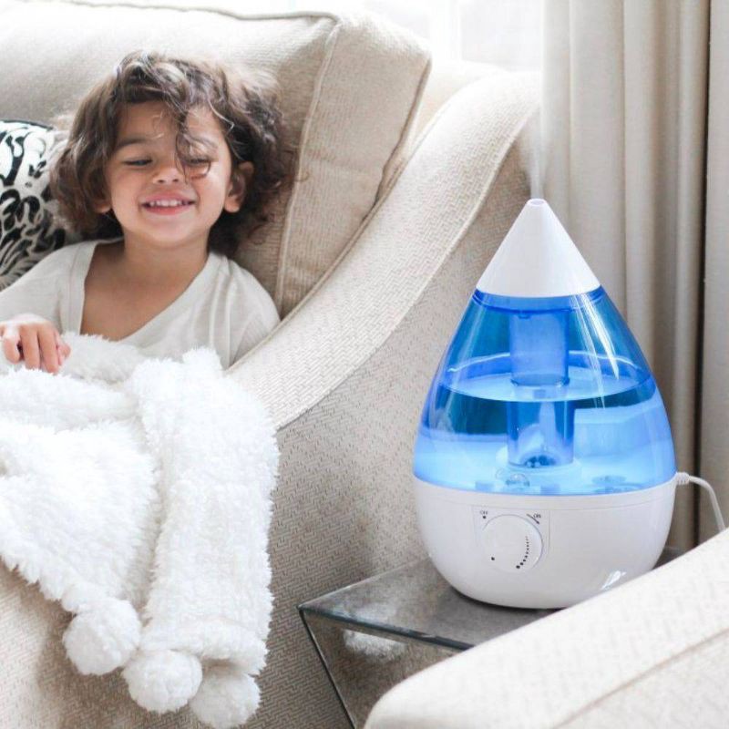 slide 9 of 10, Crane Drop Ultrasonic Cool Mist Humidifier - Blue/White - 1gal, 1 gal