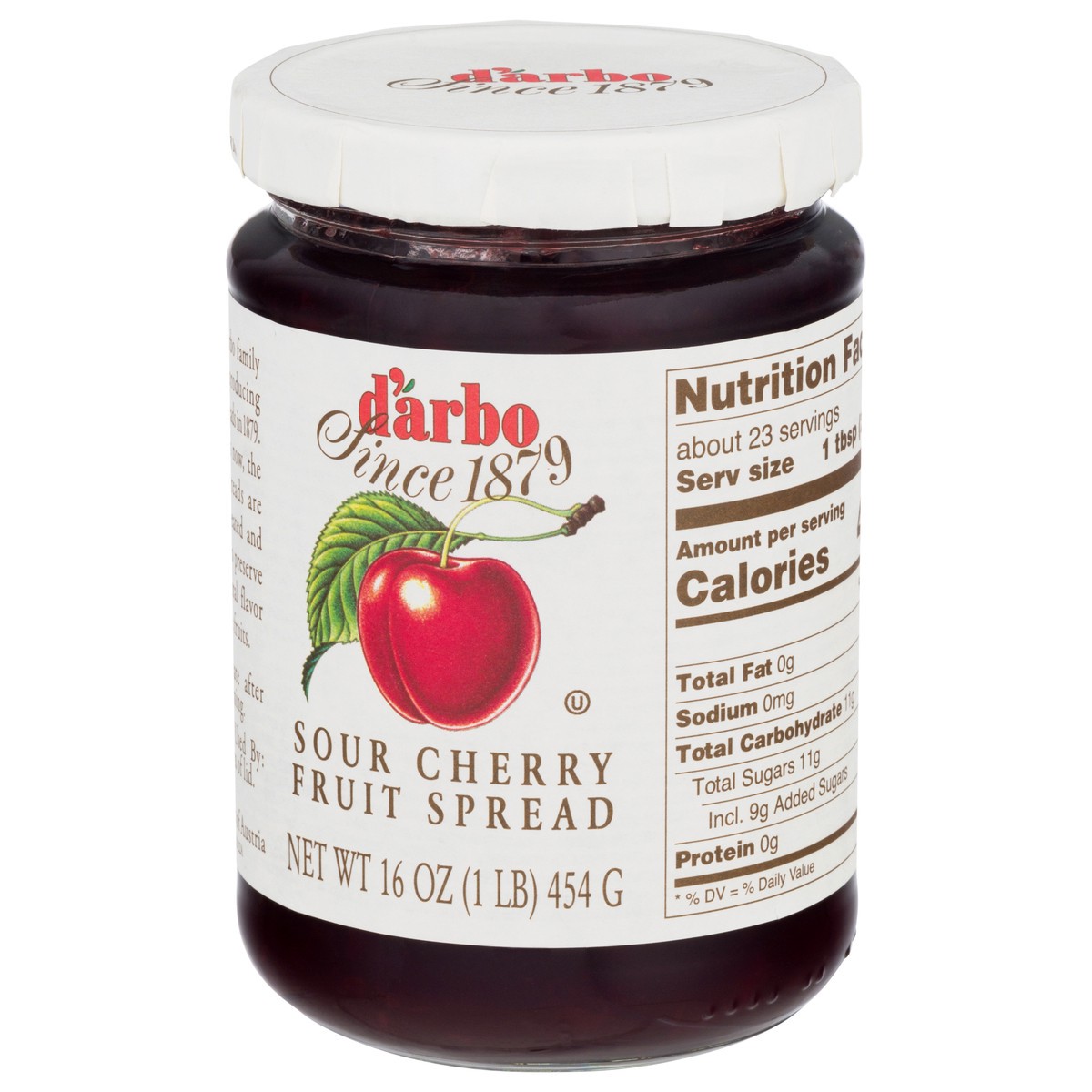 slide 12 of 12, d'Arbo D'arbo Sour Cherry Fruit Spread, 16 oz