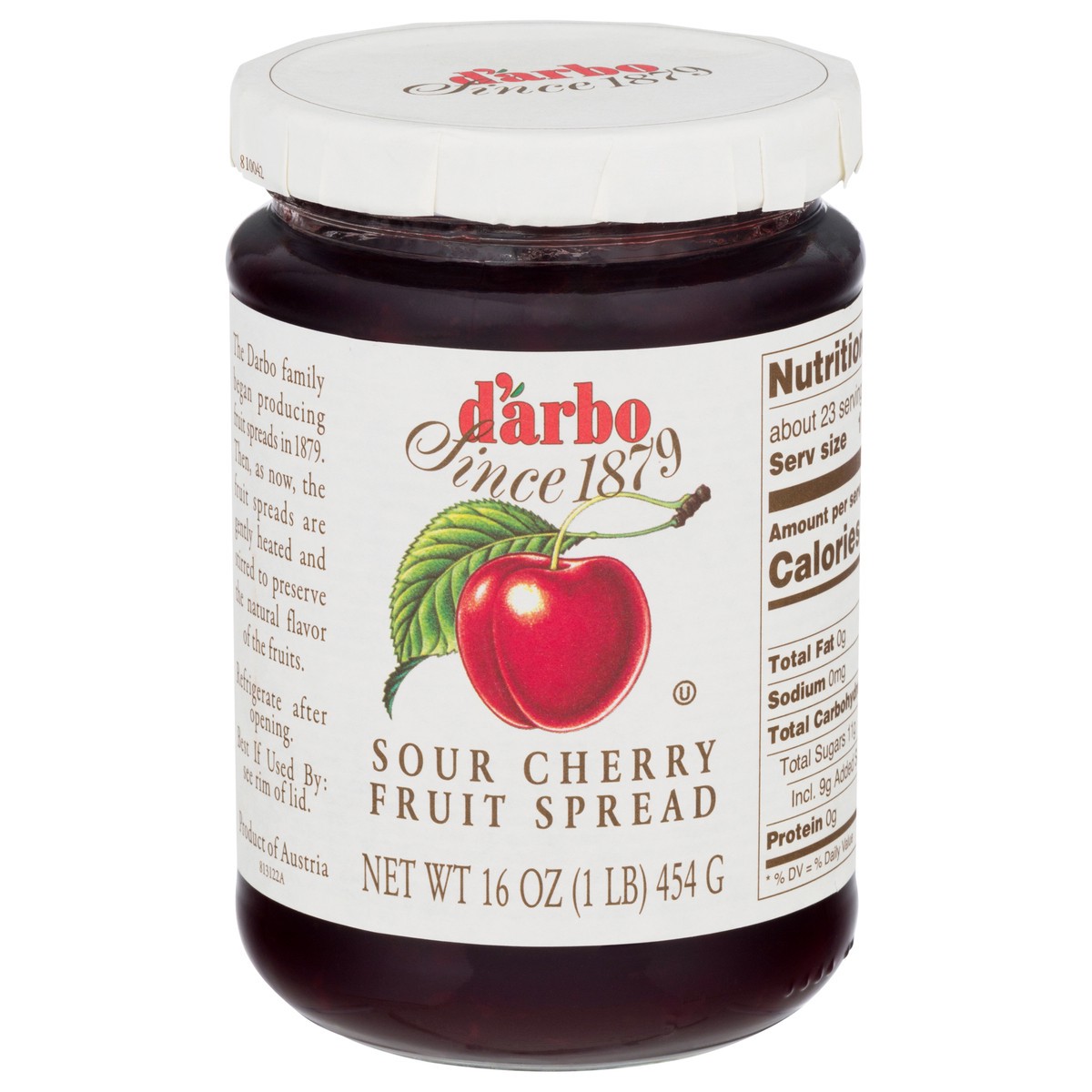 slide 1 of 12, d'Arbo D'arbo Sour Cherry Fruit Spread, 16 oz