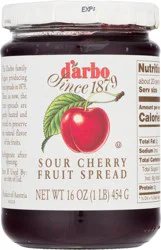 D'arbo Sour Cherry Fruit Spread 16 oz