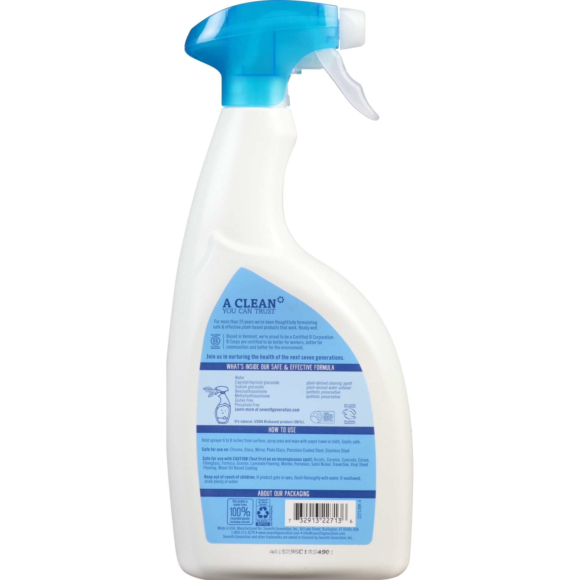 slide 2 of 7, Seventh Generation Free & Clear Natural Glass and Surface Cleaner, 32 oz