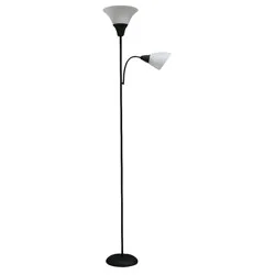Torchiere with Task Light Floor Lamp Black - Room Essentials