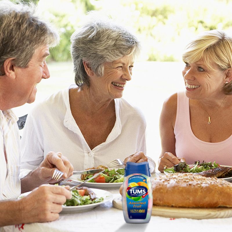 slide 2 of 12, Tums Ultra Strength Assorted Fruit Antacid Chewable Tablets - 72ct, 72 ct