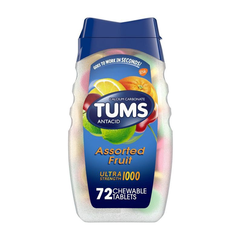 slide 1 of 9, Tums Ultra Strength Assorted Fruit Antacid Chewable Tablets - 72ct, 72 ct