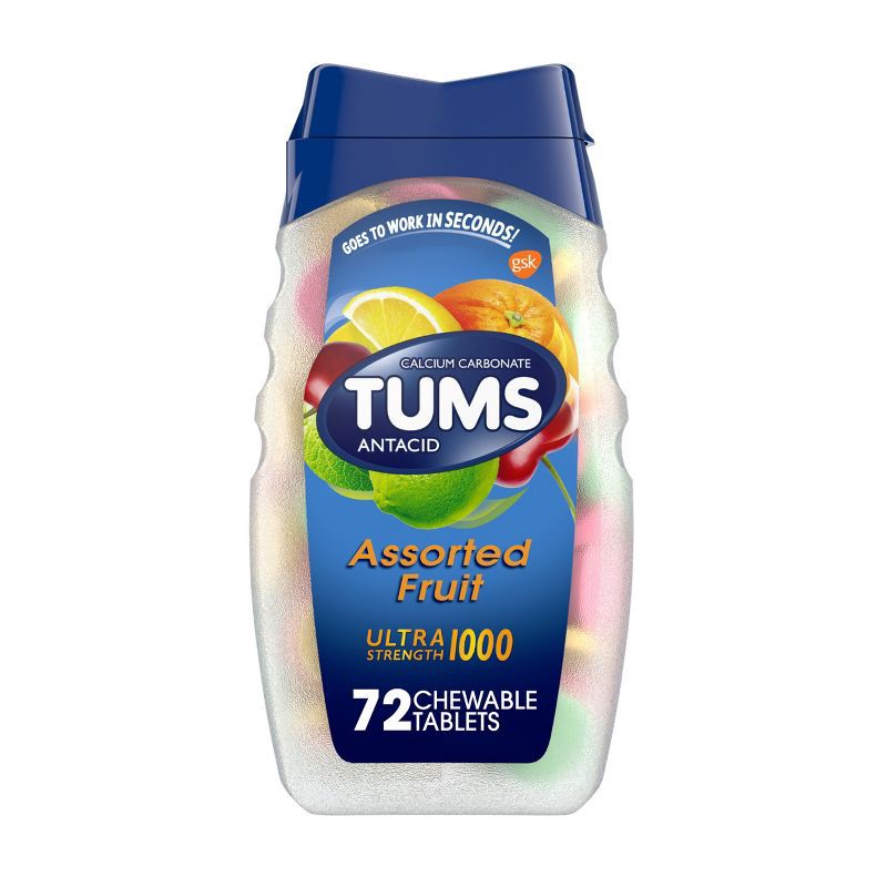 slide 1 of 12, Tums Ultra Strength Assorted Fruit Antacid Chewable Tablets - 72ct, 72 ct