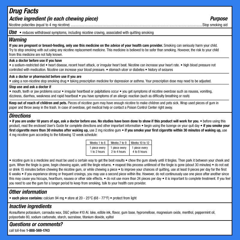 slide 11 of 11, Nicorette 4mg Stop Smoking Aid NicotineGum - White Ice Mint - 100ct, 