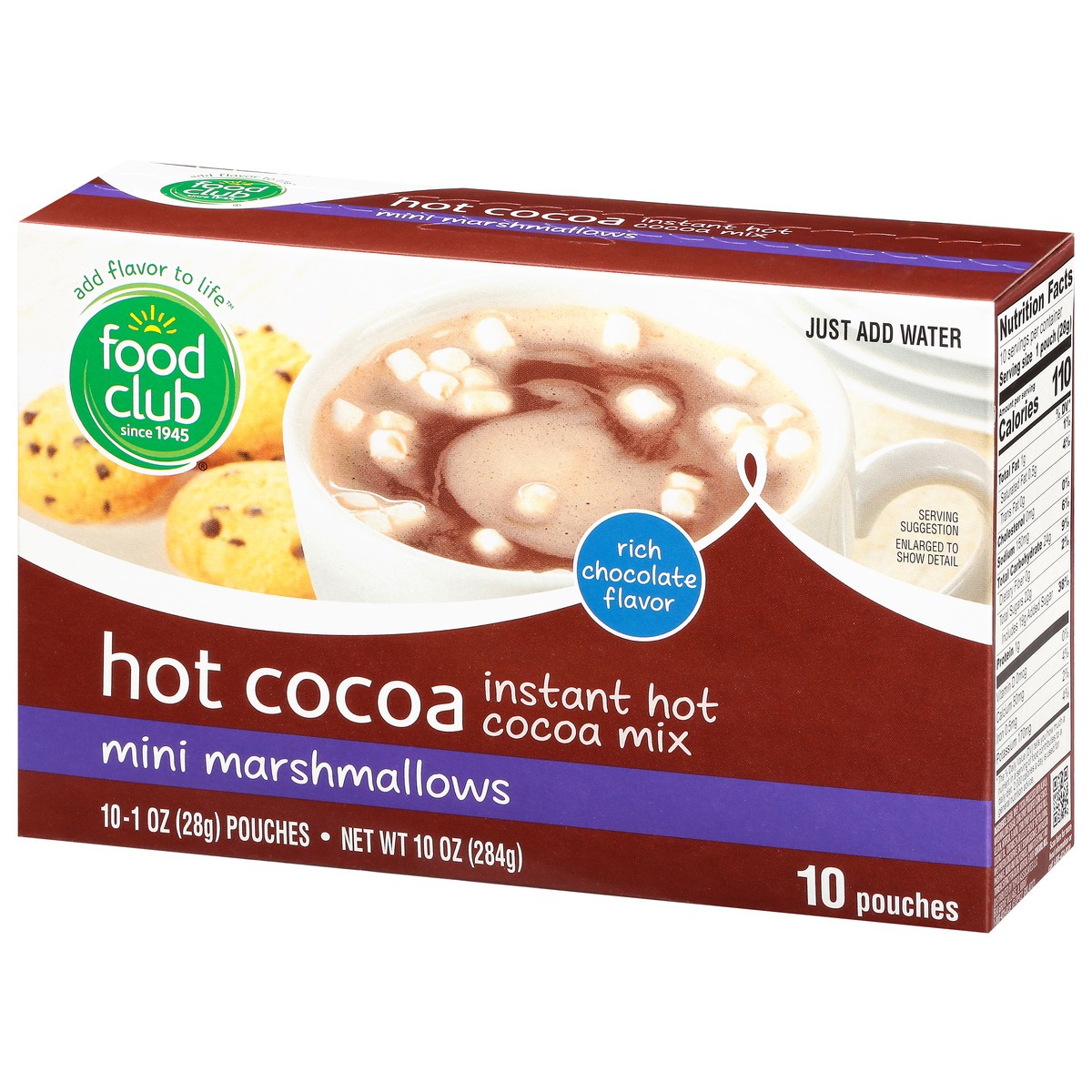 slide 4 of 14, Food Club Hot Cocoa Mix With Mini Marshmallows - 10 oz, 10 oz