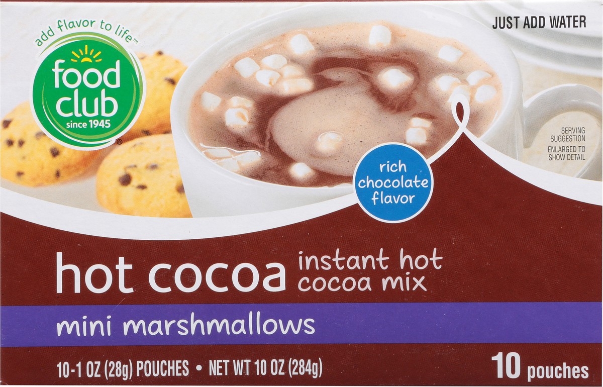 slide 1 of 14, Food Club Hot Cocoa Mix With Mini Marshmallows - 10 oz, 10 oz