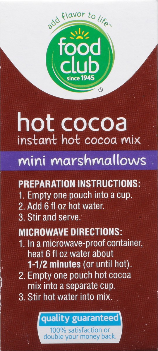 slide 10 of 14, Food Club Hot Cocoa Mix With Mini Marshmallows - 10 oz, 10 oz