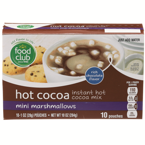 slide 1 of 1, Food Club Instant Hot Cocoa with Marshmallows, 10 ct