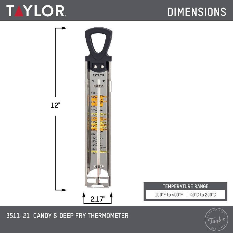 slide 6 of 7, Taylor Candy Deep Fry Analog Kitchen Cooking Thermometer, 1 ct