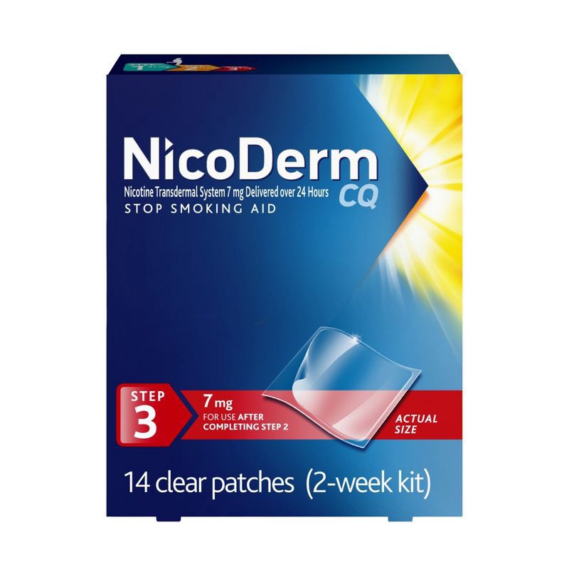 slide 1 of 9, NicoDerm CQ Stop Smoking Aid Clear Patches Step 3 - 14ct, 3 x 14 ct