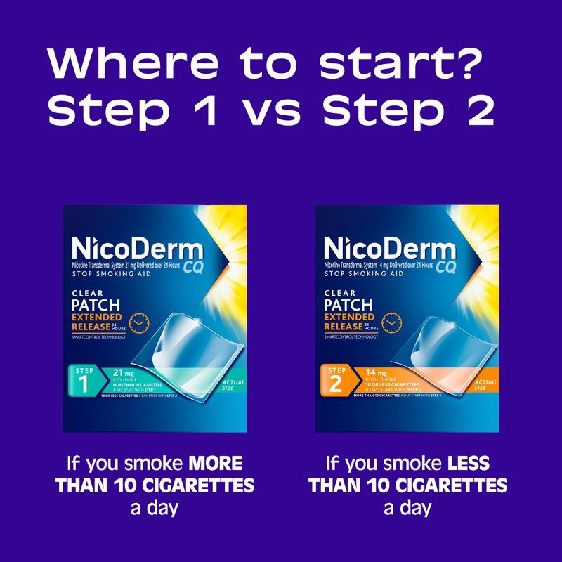 slide 9 of 9, NicoDerm CQ Stop Smoking Aid Clear Patches Step 3 - 14ct, 3 x 14 ct