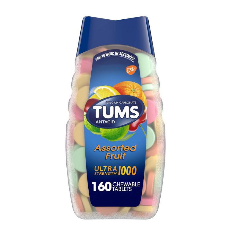 slide 1 of 9, Tums Ultra Strength Assorted Fruit Antacid Chewable Tablets - 160ct, 160 ct