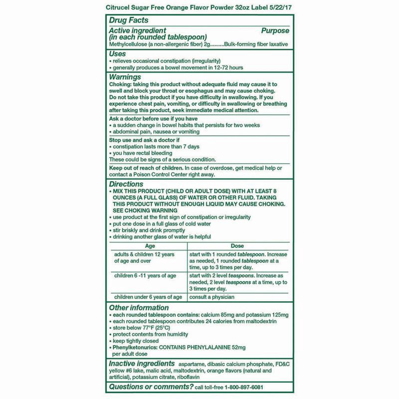 slide 12 of 12, Citrucel Sugar Free Fiber Therapy Powder - Orange - 32oz, 32 oz
